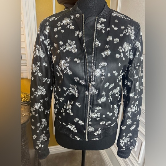 Michael Kors Sakura Embroidered Black Jacket - Picture 5 of 16